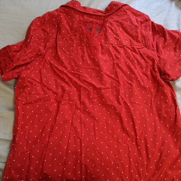 Blair red polka dot blouse Size L - Picture 4 of 4